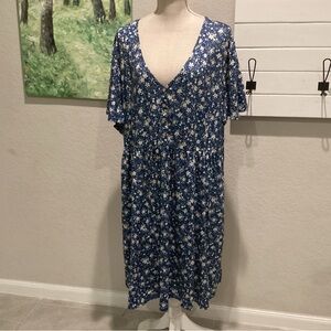 Amzplus Blue Floral Dress
